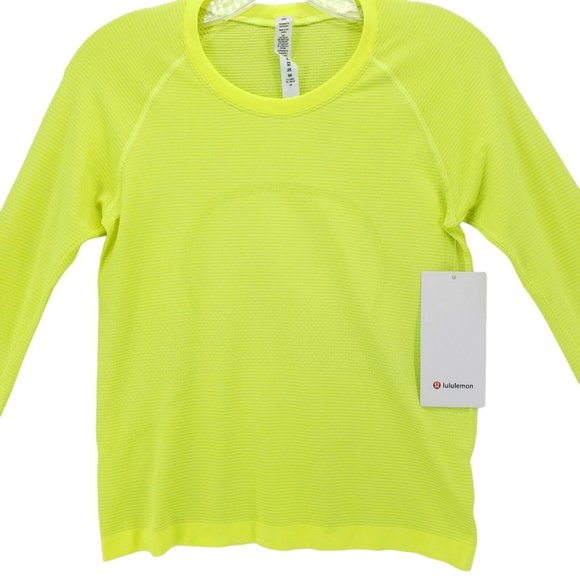 NWT LULULEMON Swiftly Tech Long Sleeve Shirt 2.0 Race HIYE Highlight Yellow Sz 6 - Picture 2 of 7
